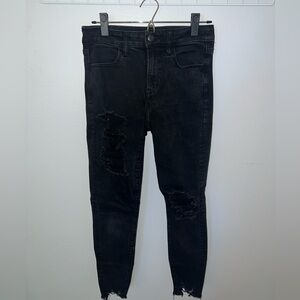American Eagle Ripped Black Jeans, size 6